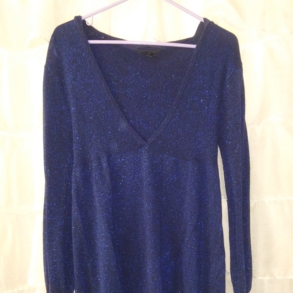 Blue sparkle hooded tunic